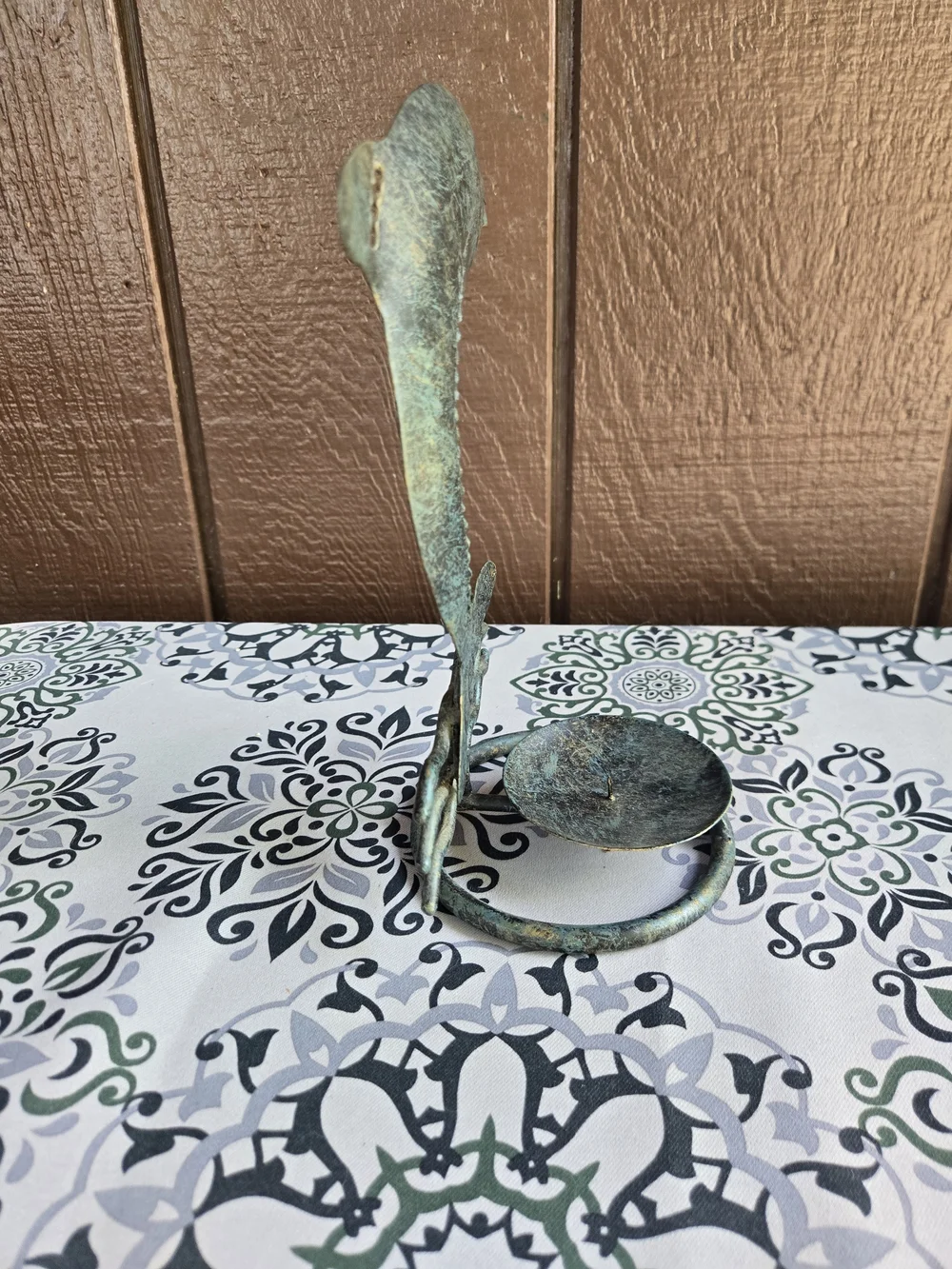 Metal Dolphin With Candle Holder